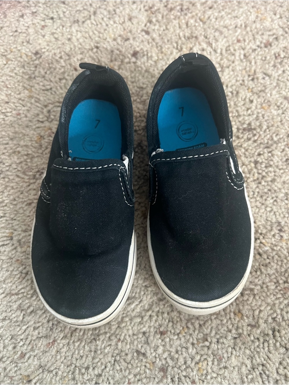 Kids Wonder Nation Black Slip-On Canvas Shoes